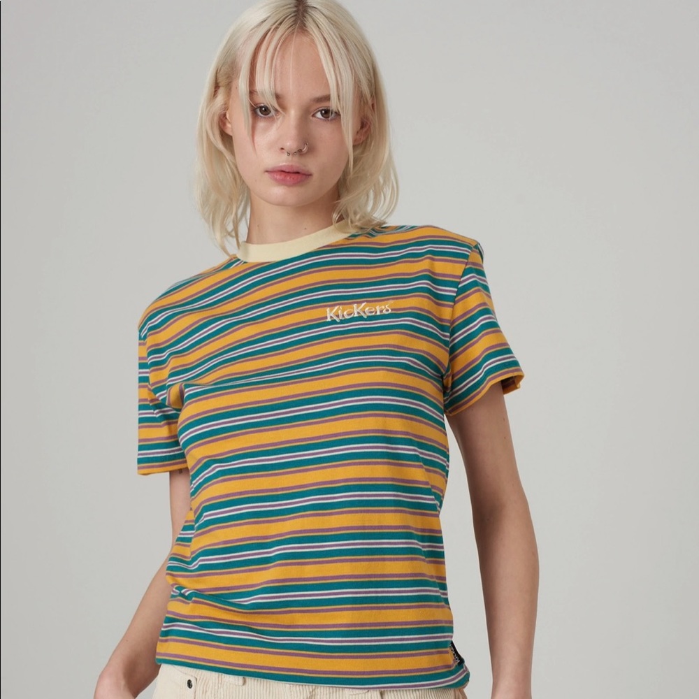 Kickers classic short sleeve stripe skater tee - XS brand new with tags